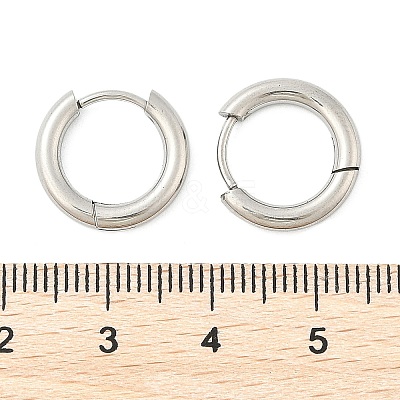 Tarnish Resistant 201 Stainless Steel Hoop Earrings X-MAK-R021-15mm-1