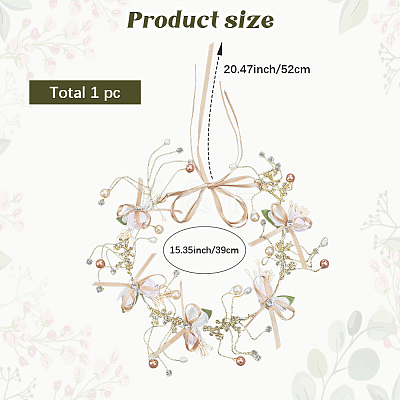 1Pc Alloy with Resin and Polyester Headpiece Cap AJEW-CY0001-92-1