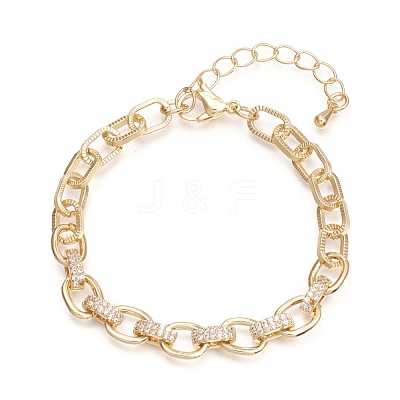 Brass Cable Chains Bracelets BJEW-I286-01G-1