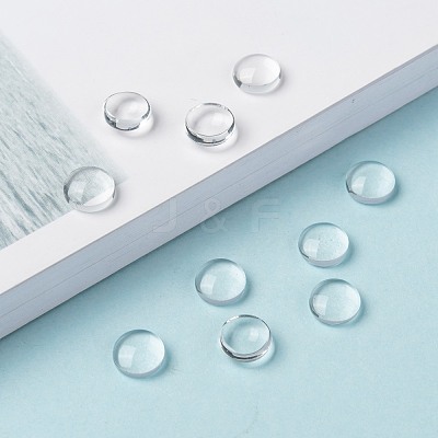 Transparent Glass Cabochons GGLA-R026-8mm-1