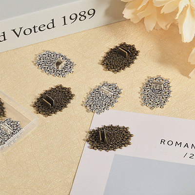 10Pcs 2 Colors Oval Floral Alloy Display Base ODIS-CA0001-17-1