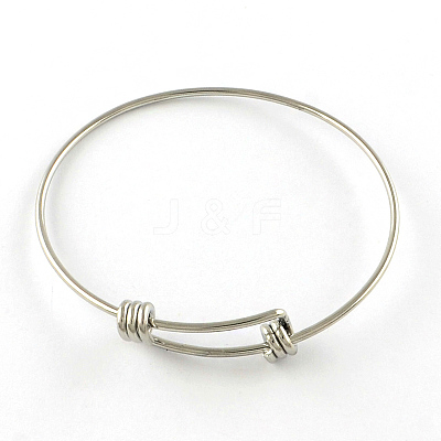 Tarnish Resistant Adjustable 201 Stainless Steel Expandable Bangle Making STAS-R069-03-1