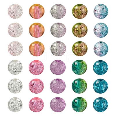210~250Pcs 10 Style Spray Painted Crackle Glass Beads CCG-YW0001-06-1