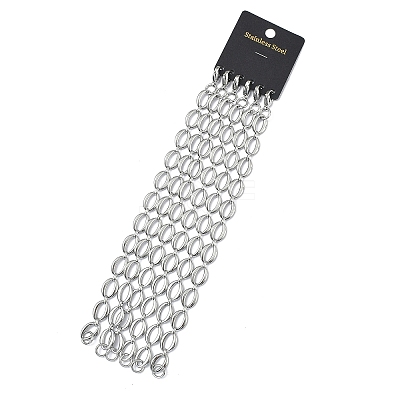 304 Stainless Steel Link Chain Bracelets for Women BJEW-B169-04A-P-1