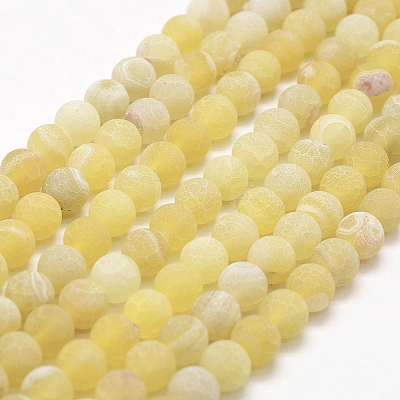 Frosted Natural Weathered Agate Beads Strands G-F367-6mm-11-1