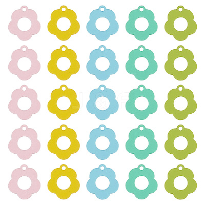 40Pcs 5 Colors Baking Paint Alloy Pendants FIND-AR0003-75-1
