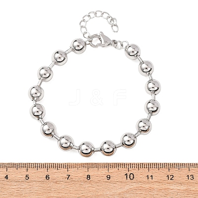 Brass Ball Link Chain Bracelets for Women BJEW-H640-02B-P-1