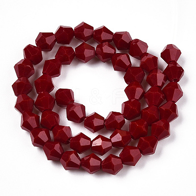 Opaque Solid Color Imitation Jade Glass Beads Strands LS-EGLA-A039-P6mm-D22-1