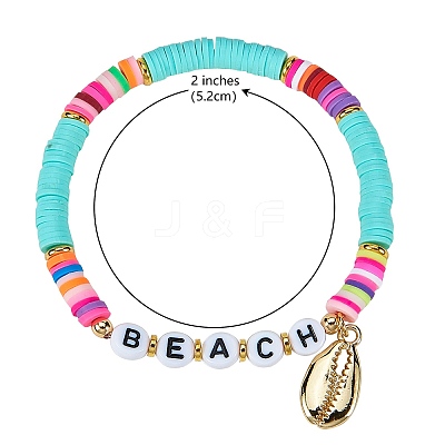 10Pcs 10 Styles Polymer Clay Heishi Beads Stretch Bracelets Sets BJEW-JB05922-1