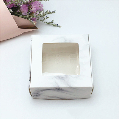 Marble Pattern Paper Cardboard Jewelry Boxes X-CON-WH0039-08-1