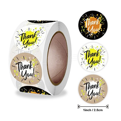 Word Thank You Self Adhesive Paper Stickers DIY-M023-03-1
