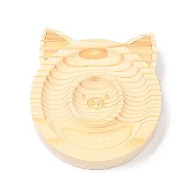 Pine Wooden Bangle Bracelet Finger Ring Diplay Holder Tray BDIS-D002-03B-02-1