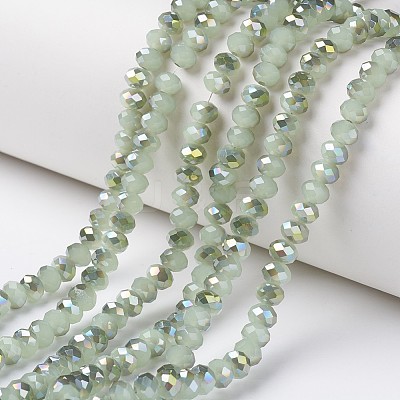 Electroplate Glass Beads Strands EGLA-A034-J8mm-S06-1