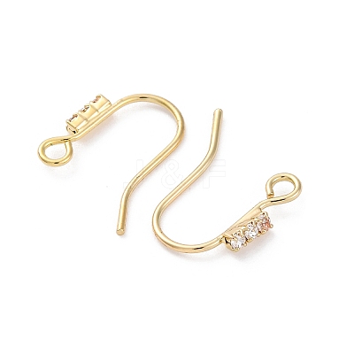 Brass Micro Pave Clear Cubic Zirconia Earring Hooks LS-KK-Z084-10G-1