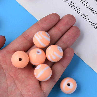 Opaque Striped Acrylic Beads MACR-S373-27B-08-1