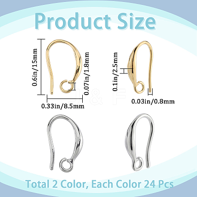 24 Pairs 2 Colors Brass Earring Hooks KK-SP0001-41-1