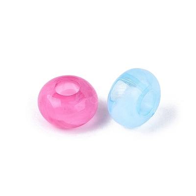 Two Tone Transparent Acrylic European Beads OACR-Q200-19-1