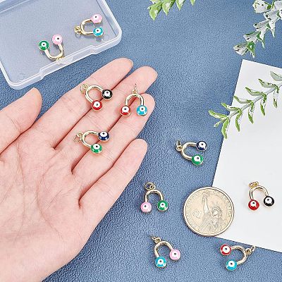 10Pcs 5 Colors Brass Enamel Pendants KK-NB0001-49G-1