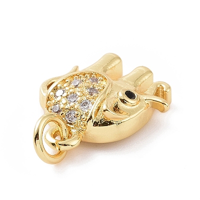 Brass Micro Pave Cubic Zirconia Charms KK-C012-21G-1