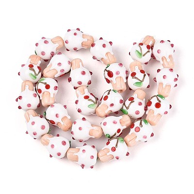 Handmade Lampwork Bumpy Beads LAMP-T022-06F-1