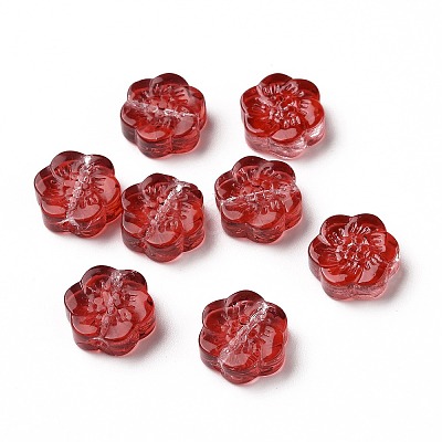 Transparent Spray Painted Glass Beads X-GLAA-I050-02-1