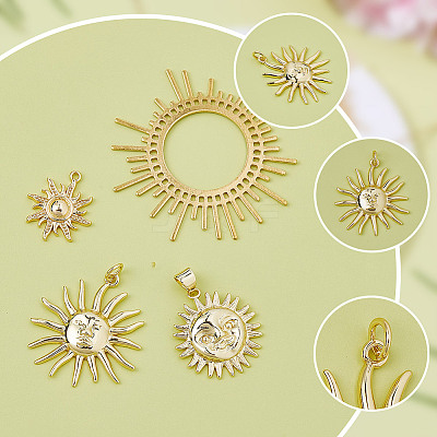 12Pcs 4 Styles Brass Pendants KK-AR0004-67-1