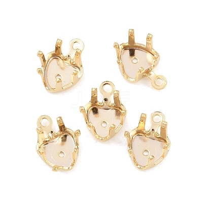 Heart Brass Sew on Prong Settings KK-C163-14B-G-1