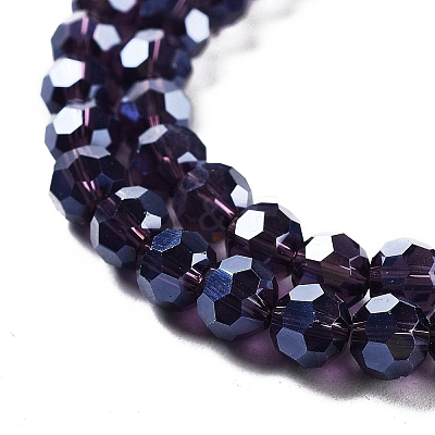 Electroplate Transparent Glass Beads Strands EGLA-A035-T6mm-A15-1