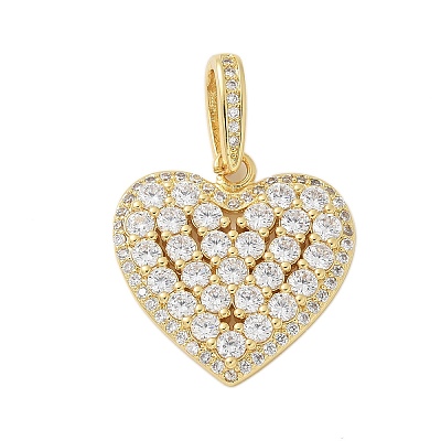 Brass Micro Pave Cubic Zirconia Pendants X-KK-P293-06G-1