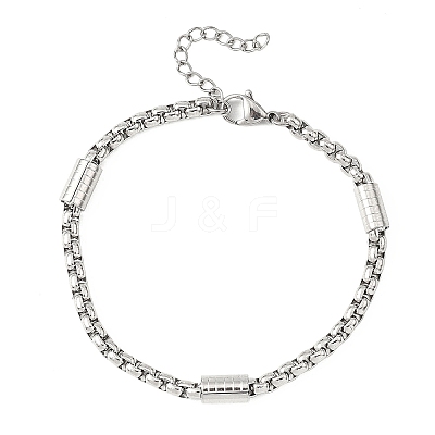 Tarnish Resistant 304 Stainless Steel Box Chains Bracelets for Women BJEW-JB12634-01-1