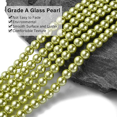 Eco-Friendly Grade A Glass Pearl Beads HY-J002-6mm-HX082-1