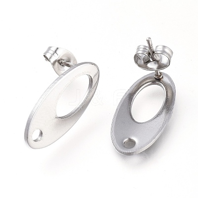 Non-Tarnish 201 Stainless Steel Stud Earring Findings STAS-L232-111P-1