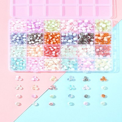 850Pcs Crackle Glass Beads Strands GLAA-FS0002-08-1