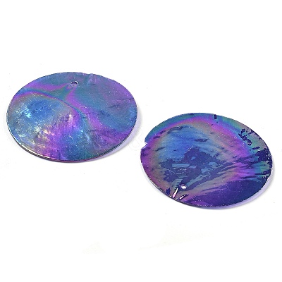 Spray Painted Natural Capiz Shell Pendants SSHEL-Z002-01D-1