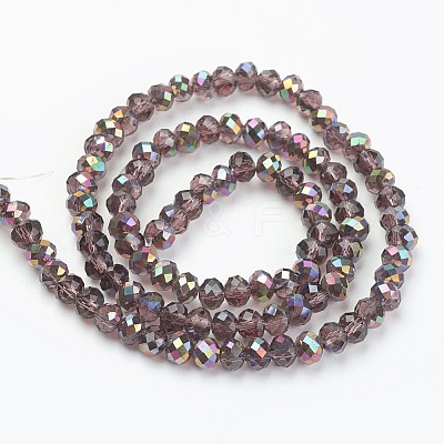 Electroplate Transparent Glass Beads Strands EGLA-A034-T8mm-R03-1