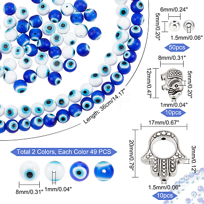 DIY Evil Eye Beads Making Finding Kit DIY-PH0006-35-1