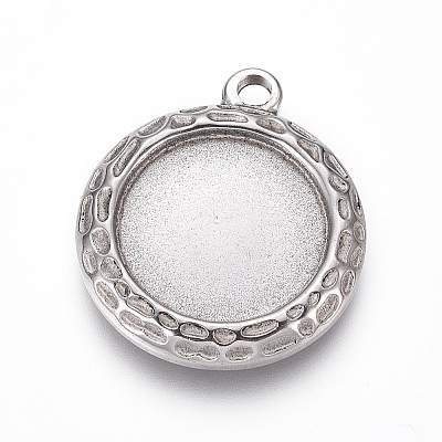 Tarnish Resistant 304 Stainless Steel Pendant Cabochon Settings LS-STAS-G214-07P-1
