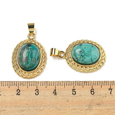 Natural Mixed Stone Oval Pendants G-B079-02G-1