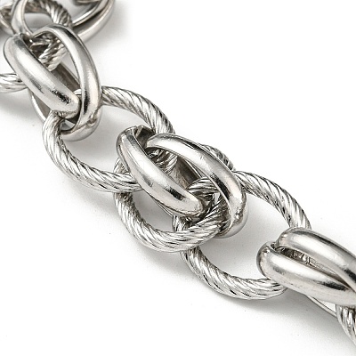Non-Tarnish 201 Stainless Steel Oval Link Chain Bracelets STAS-Z056-19P-1