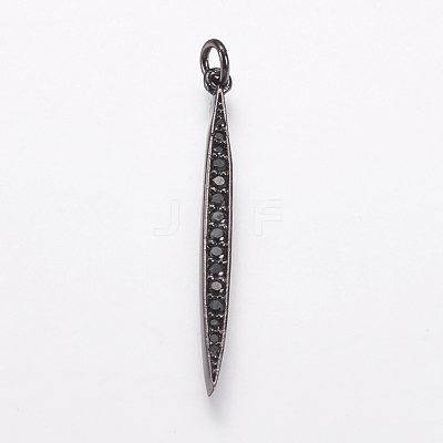 Brass Micro Pave Cubic Zirconia Pendants ZIRC-E143-70B-1