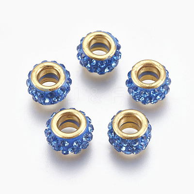 Handmade Polymer Clay European Beads CLAY-O002-01G-A-1