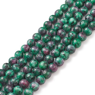 Round Dyed Natural Gemstone Bead Strands X-G-R345-6mm-15-1