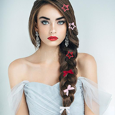 12Pcs Star Iron Snap Hair Clips OHAR-CP0001-24A-1