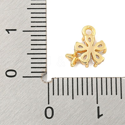 Brass Micro Pave Clear Cubic Zirconia Pendants LS-KK-U015-10G-1