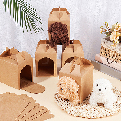 Kraft Paper Folding Paper Pet Gift Packing Tote Boxes CON-WH0089-238B-1