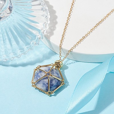 Stainless Steel Macrame Pouch Empty Stone Holder for Pendant Necklace Making NJEW-JN04532-01-1