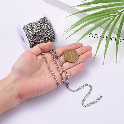 Tarnish Resistant 304 Stainless Steel Figaro Chains CHS-K001-82-1
