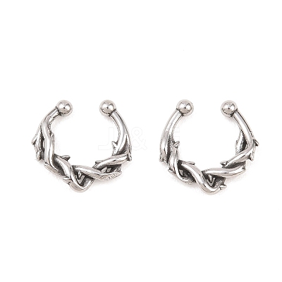 316 Stainless Steel Hoop Nose Rings AJEW-C044-05B-AS-1