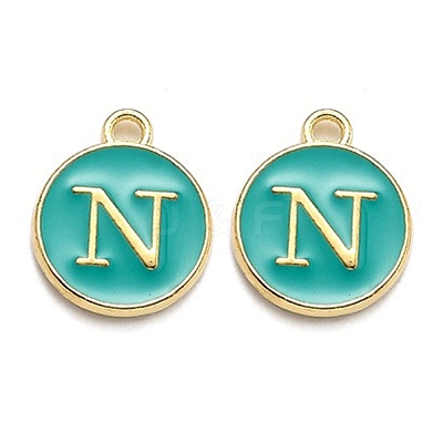 Golden Plated Alloy Enamel Charms X-ENAM-Q437-15N-1