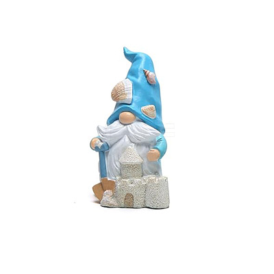 Summer Gnomes with Starfish & Shell Shapes Resin Sculpture Display Decorations PW-WGD0635-02-1